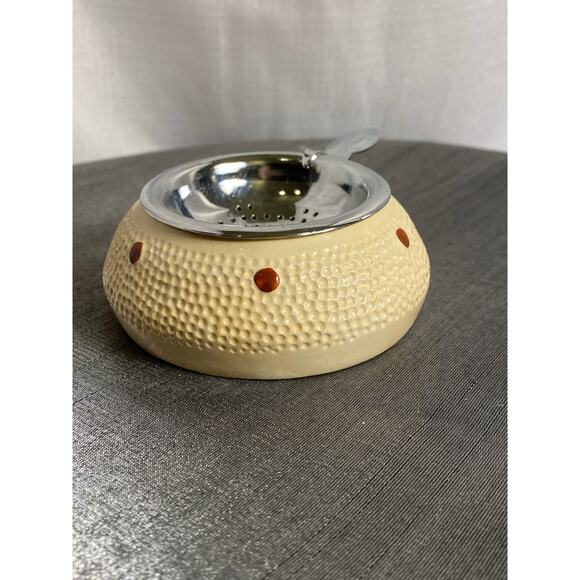 VTG 70s Bermuda Souvenir Tea Bag Holder Strainer 3.50in Pink Green Beige EUC L#1 - Picture 7 of 13